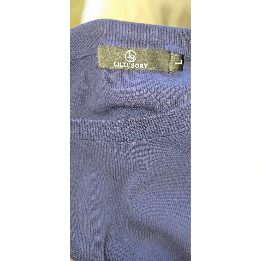 Lillusory Women Navy Blue‎ Knit 2 Piece Lounge Set Shorts Top Viscose Size Large